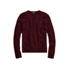 Ralph Lauren Cable-knit Cashmere Sweater In Aged Wine Melange