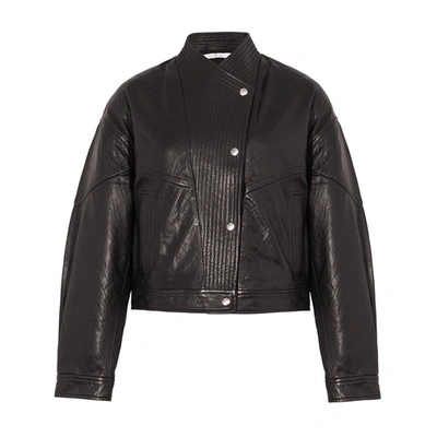 Iro Sensei Leather Bomber Jacket In Black