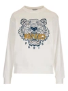 Kenzo Classic Tiger Logo Cotton Sweatshirt In White