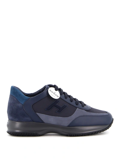Hogan Interactive - Smooth Leather And Suede Sneakers In Blue
