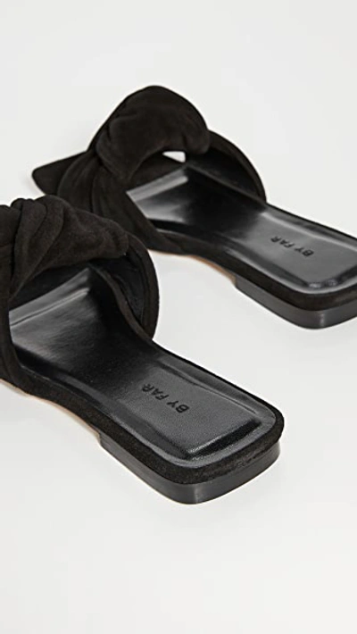 By Far Lima Twisted Suede Sandals In Black