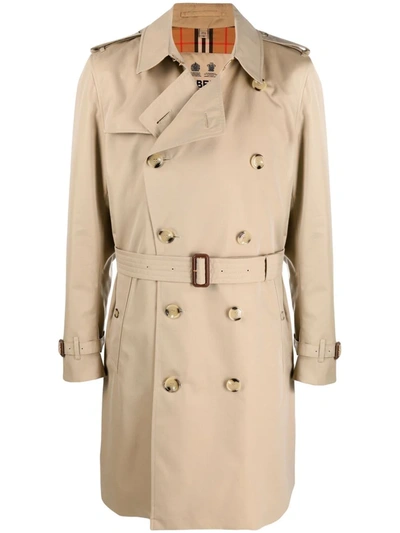 Burberry Mid-length Kensington Heritage Trench Coat In Honey