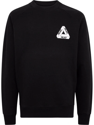 Palace Tri-ferg Crew-neck Sweatshirt In Black
