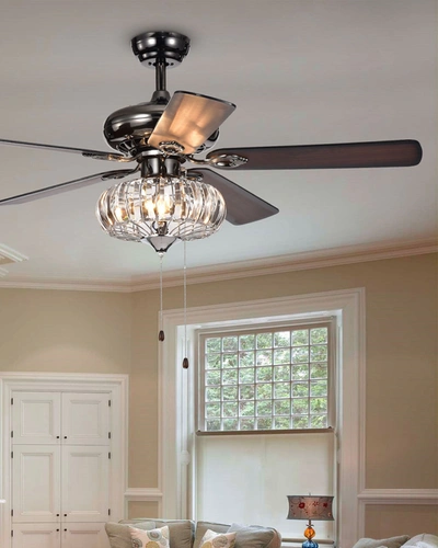 Home Accessories Curved Crystal Chandelier Ceiling Fan