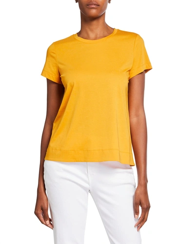 Lafayette 148 Modern Short-sleeve Cotton Jersey Tee In Tuscan Orange