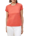 Lafayette 148 Modern Short-sleeve Cotton Jersey Tee In Vibrant Persimmon