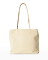 The Row Calfskin Medium Zip Shopper Tote Bag In Oypld Oyster Pld