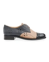 The Office Of Angela Scott Mr. Ava Tricolor Mixed Leather Oxfords In Colorblock
