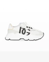Dolce & Gabbana Woman Multicolor Fabric And Leather Daymaster Sneakers In Bianco