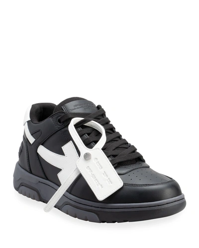 Off-white Men's Out Of Office Bicolor Skate Sneakers In Black / White