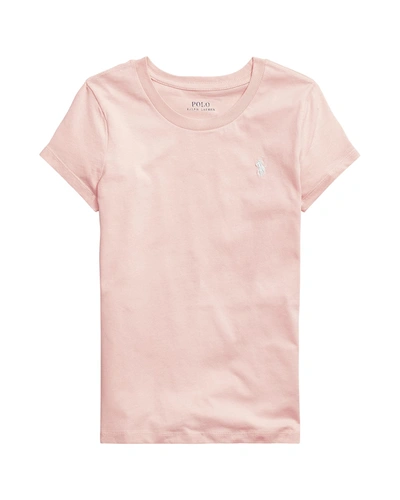 Polo Ralph Lauren Kids' Girl's Logo Embroidered T-shirt In Hint Of Pink