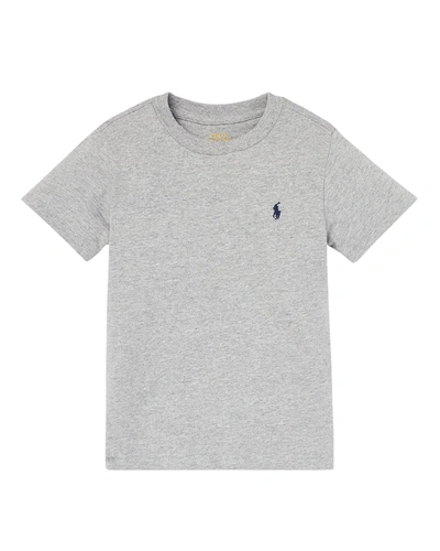 Polo Ralph Lauren Kids' Cotton Jersey Crewneck Tee In Grey