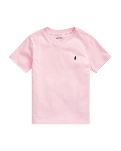Ralph Lauren Teen Boys Pink Cotton Pony Logo T-shirt