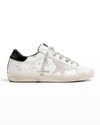 Golden Goose Superstar Leather Glitter Low-top Sneakers In White And Black