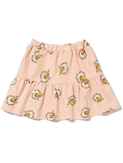 Bobo Choses Kids' Birdie Tiered Ruched Skirt In Pink