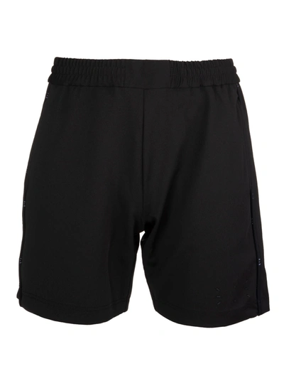 Mcq By Alexander Mcqueen Man Black Sports Shorts With Logos In Darkest Black