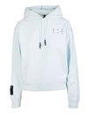 MCQ BY ALEXANDER MCQUEEN WOMAN LIGHT MINT HOODIE WITH LOGO,624673-RQR20 4031