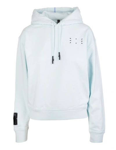 Mcq By Alexander Mcqueen Woman Light Mint Hoodie With Logo In Menta