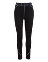MCQ BY ALEXANDER MCQUEEN WOMAN BLACK SPORTS LEGGINGS WITH CONTRAST STITCHING,663436-RQJ03 1000
