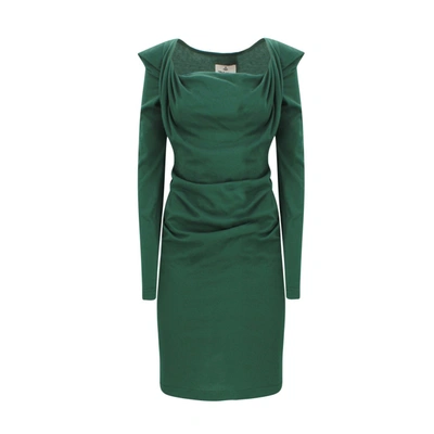 Vivienne Westwood Elizabeth Cowl-neck Cotton-jersey Dress In Green |  ModeSens