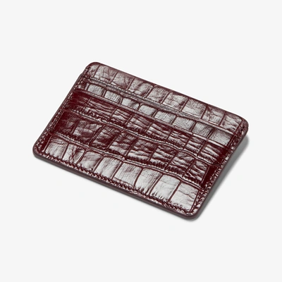 M.m.lafleur The Card Case 1.0-embossed Croc In Red