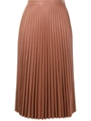 Proenza Schouler White Label Pleated Faux-leather Midi-skirt In Blush