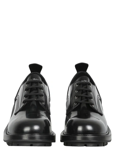 Alexander Mcqueen Lace-up Worker Shoes In Black