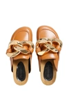 Jw Anderson Embellished Leather Slippers In Brown