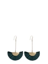 ISABEL MARANT HALF MOON EARRINGS WITH LEATHER PENDANTS