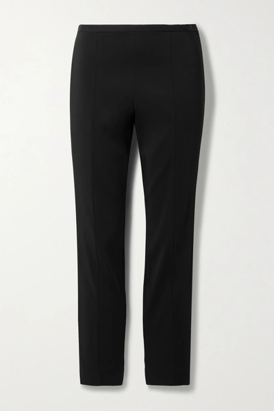 The Row Sovino Stretch-crepe Skinny Pants In Black