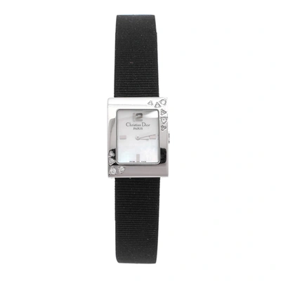 Pre-owned Dior Mother Of Pearl Stainless Steel Diamonds Malice D78-1091 Women's Wristwatch 19 Mm In White