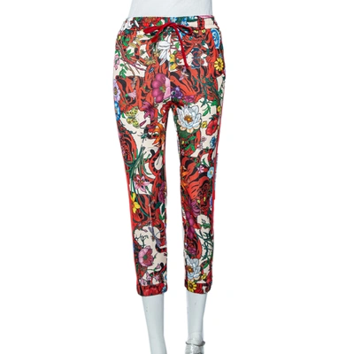 Pre-owned Gucci Multicolor Flora Printed Knit Joggers S