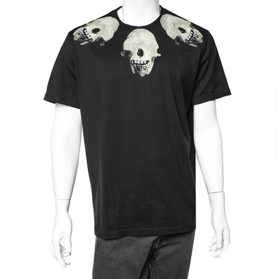 Pre-owned Givenchy Black Skull Printed Cotton Crewneck T-shirt Xl