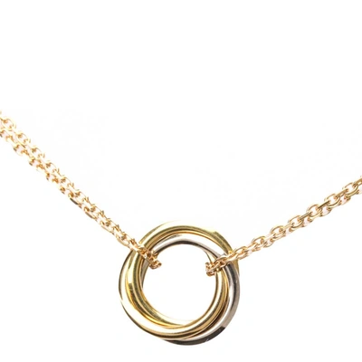 Pre-owned Cartier Yellow, Rose, White Gold Trinity Necklace