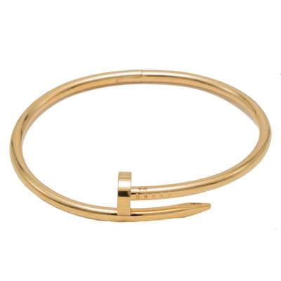 Pre-owned Cartier Just Un Clou Rose Gold Bracelet Size 18