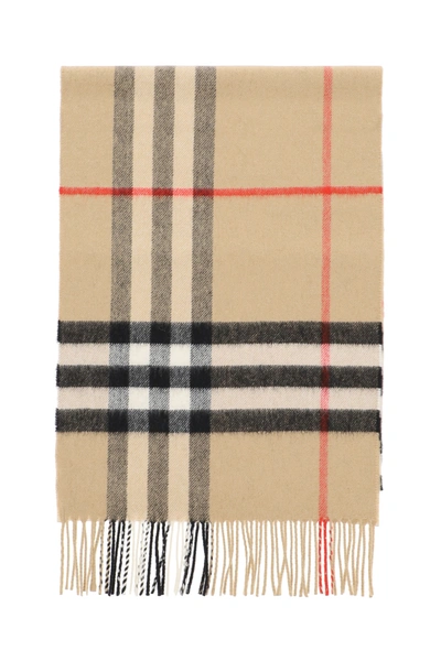Burberry Giant Check Cashmere Scarf In Beige,black,red
