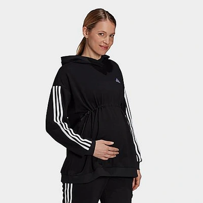 Adidas Originals Adidas Women's Essentials 3-stripes Hoodie (maternity) In Black/white