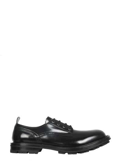 Alexander Mcqueen Lace Up And Monkstrap Leather In Nero