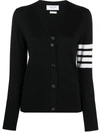 Thom Browne 4-bar Stripe Printed Cardigan In 黑色