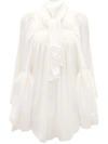 Jw Anderson Gathered Cowl Neck Blouse In 白色
