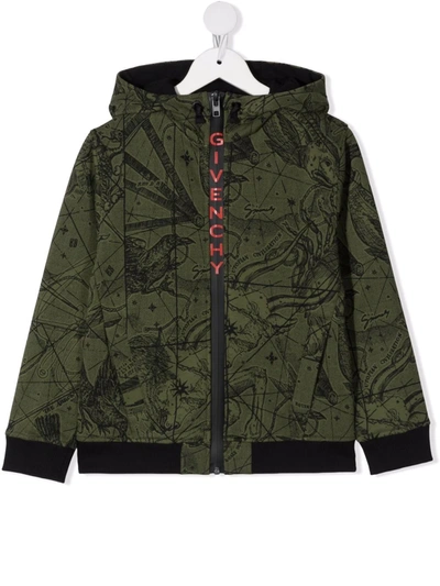 Givenchy Kids Sweat Jacket For Boys In Green