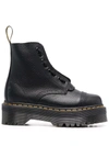 Dr. Martens' Jadon Smooth Leather Platform Boots In Black