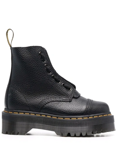 Dr. Martens' 40mm Sinclair Grained Leather Boots In Schwarz