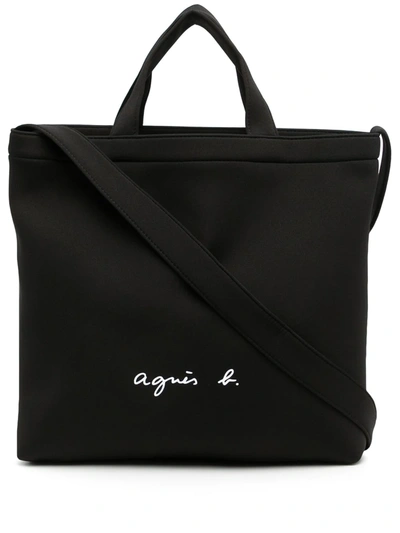 Agnès B. Logo-print Tote Bag In 黑色