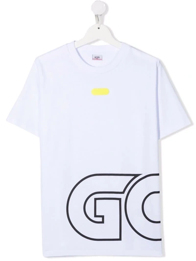 Gcds Teen Logo Print T-shirt In 白色