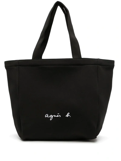 Agnès B. Logo-print Tote Bag In 黑色