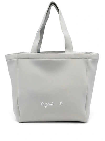 Agnès B. Logo-print Tote Bag In 白色