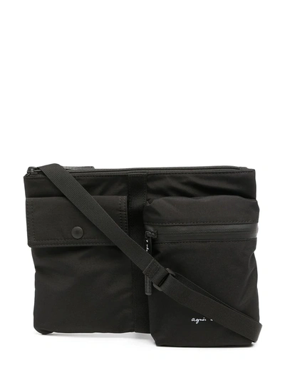 Agnès B. Zip-up Messenger Bag In 黑色