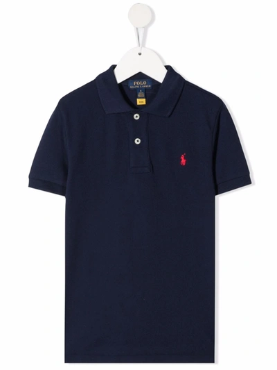Ralph Lauren Embroidered-logo Polo Shirt In 蓝色