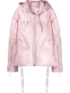 Khrisjoy Pink Nylon Down Jacket With Logo